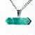Colar Bi Ponta Quartzo Verde Natural Presilha Pino Prateado - Imagem 1
