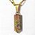 Colar Micro Pontinha Pedra Unakita Natural Pino Dourado - Imagem 1