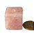 Colar Pedra Cubo Quartzo Rosa Difusor Aromaterapia Ranhurado - Imagem 1