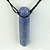Colar Difusor Aromaterapia Pedra Quartzo Azul Ranhura Ponta - Imagem 1