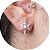 Brinco Estrela Meteoro Zircônia Rosa Prata 925 17mm - Imagem 3