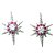 Brinco Estrela Meteoro Zircônia Rosa Prata 925 17mm - Imagem 1