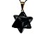 Colar Merkabah Obsidiana Negra Natural Com Presilha Dourado - Imagem 1