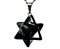 Colar Merkabah Obsidiana Negra Natural Com Presilha Prateado - Imagem 1