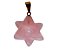 Colar Merkaba Pedra Quartzo Rosa Presilha e Pino Dourado - Imagem 2