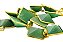 Colar Pirâmide Pedra Quartzo Verde Envolto Flash Dourado - Imagem 3