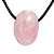 Colar Difusor Pedra Quartzo Rosa Rolado Furo Aromaterapia - Imagem 1