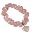 Pulseira Coração Quartzo Rosa Pedra Rolado Silicone - Imagem 1