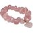 Pulseira Coração Quartzo Rosa Pedra Rolado Silicone - Imagem 3