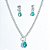 Conjunto Colar e Brinco Gota Zircônia Água-Marinha Prata 925 - Imagem 3
