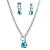 Conjunto Colar e Brinco Gota Zircônia Água-Marinha Prata 925 - Imagem 1
