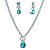 Conjunto Colar e Brinco Gota Zircônia Água-Marinha Prata 925 - Imagem 2