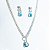 Conjunto Colar e Brinco Gota Zircônia Topázio Azul Prata 925 - Imagem 6