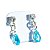 Conjunto Colar e Brinco Gota Zircônia Topázio Azul Prata 925 - Imagem 7