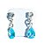 Conjunto Colar e Brinco Gota Zircônia Topázio Azul Prata 925 - Imagem 3