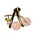 Brinco em V Bolinha Quartzo Rosa Tarracha Dourado REF BV7290 - Imagem 5