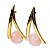 Brinco em V Bolinha Quartzo Rosa Tarracha Dourado REF BV7290 - Imagem 3