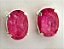 Brinco Prata 950 Pedra Turmalina Rosa Oval Facetado Trava Tarracha - Imagem 2
