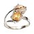 Anel Nlux 2 Gemas Pedra Rutilo Natural Prata 950 Ajustável - Imagem 1
