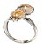 Anel Nlux 2 Gemas Pedra Rutilo Natural Prata 950 Ajustável - Imagem 3