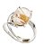 Anel Oval Pedra Rutilo no Quartzo 12mm Prata 950 Ajustável - Imagem 1