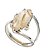 Anel Navete Pedra Rutilo no Quartzo 18mm Prata 950 Ajustável - Imagem 2