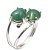 Anel 2 Pedras Quartzo Verde Gota Lisa Prata 950 Ajustável - Imagem 2