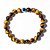 Pulseira Pedra Olho de Tigre Com Olho Grego Bolinha 8mm - Imagem 4