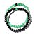 Pulseira Bolinha Obsidiana e Quartzo Verde 6mm Para Casal - Imagem 3