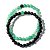 Pulseira Bolinha Obsidiana e Quartzo Verde 6mm Para Casal - Imagem 2