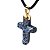 Colar Crucifixo Sodalita Azul Pedra Natural Envolto Dourado - Imagem 5