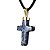 Colar Crucifixo Sodalita Azul Pedra Natural Envolto Dourado - Imagem 3