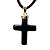 Colar Crucifixo Quartzo Preto Pedra Natural Envolto Dourado - Imagem 5