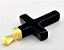 Colar Crucifixo Quartzo Preto Pedra Natural Envolto Dourado - Imagem 2