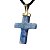 Colar Crucifixo Quartzo Azul Natural Envolto Dourado - Imagem 5