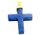 Colar Crucifixo Quartzo Azul Natural Envolto Dourado - Imagem 4