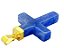 Colar Crucifixo Quartzo Azul Natural Envolto Dourado - Imagem 2