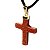 Colar Crucifixo Pedra Do Sol Montagem Envolto Dourado - Imagem 3