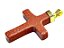 Colar Crucifixo Pedra Do Sol Montagem Envolto Dourado - Imagem 1