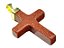 Colar Crucifixo Pedra Do Sol Montagem Envolto Dourado - Imagem 2