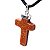 Colar Crucifixo Pedra do Sol Envolto em Prateado - Imagem 3