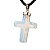 Colar Crucifixo Pedra da Lua ou Opalina Envolto Dourado - Imagem 9