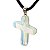 Colar Crucifixo Pedra da Lua ou Opalina Envolto Dourado - Imagem 3
