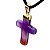 Colar Crucifixo Ágata Roxa Natural Montagem Dourada - Imagem 5