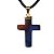 Colar Crucifixo Ágata Azul Natural em Dourado - Imagem 3