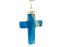 Colar Crucifixo Ágata Azul Natural em Dourado - Imagem 2