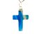 Colar Crucifixo Ágata Azul Natural em Dourado - Imagem 1
