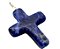 Colar Crucifixo Pedra Sodalita Natural Pino Prateado - Imagem 1