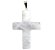 Colar Crucifixo Quartzo Leitoso Natural Pino Prateado - Imagem 1