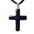 Colar Crucifixo Pedra Onix Preto Natural Pino Prateado - Imagem 9